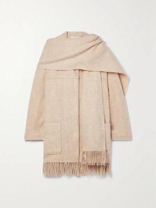 Marant Étoile + Faty Draped Fringed Wool-Blend Coat