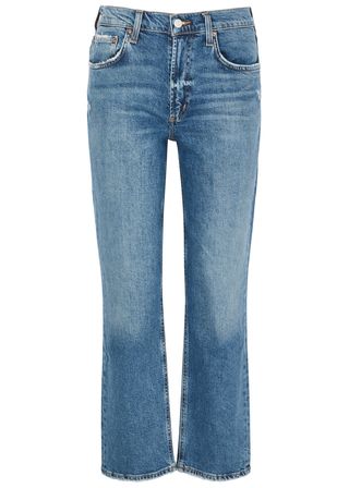 Agolde + Kye Distressed Straight-Leg Jeans