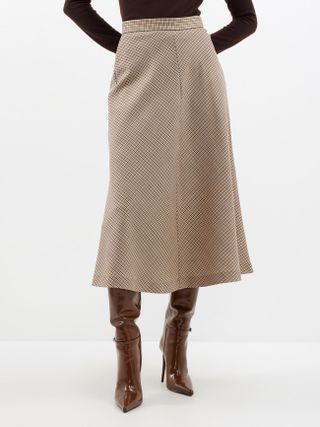 Etro + Check-Wool Midi Skirt