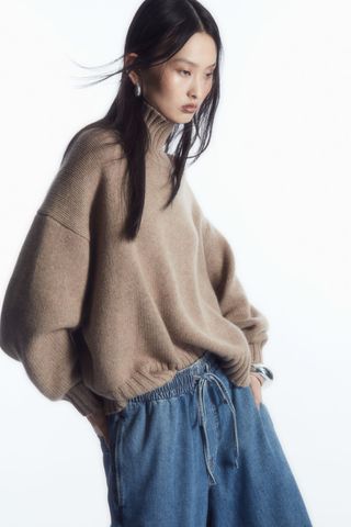 COS + Chunky Pure Cashmere Turtleneck Jumper