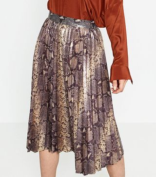 Zara + Metallic Skirt