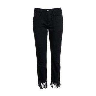 3x1 + Black Fringe Crop Jeans