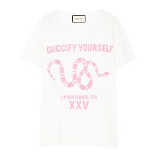 Gucci + Oversized Printed Cotton-Jersey T-shirt