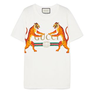 Gucci + Oversized Printed Stretch-Cotton Jersey T-shirt