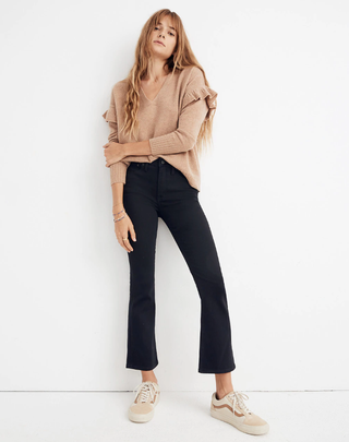 Madewell + Cali Demi-Boot Jeans in Black Frost: Tencel Edition