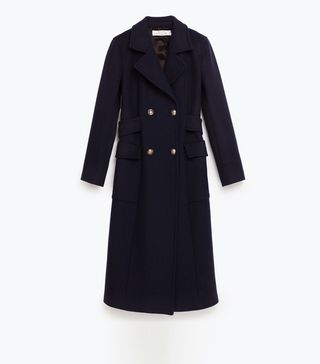 Zara + Long Navy Coat