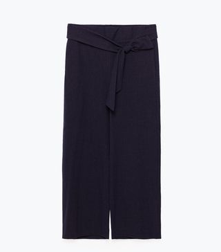 Zara + Cropped Trousers With Tie