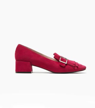 Uterque + Fringed Suede Heeled Shoes