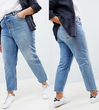 ASOS Curve + Straight Leg Jeans in Spring Light Stone Wash