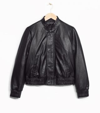 & Other Stories + Leather Bomber Jacket