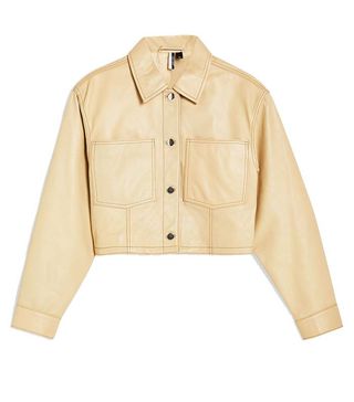 Topshop + Cropped Western Leather Jacket