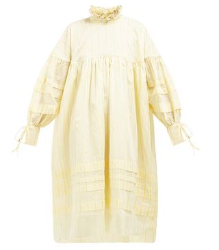 Cecilie Bahnsen + Beate Striped Cotton-Blend Georgette Dress