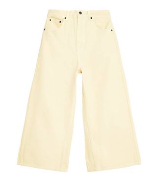 Topshop + Petite Yellow Cropped Jeans