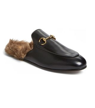 Gucci + Princetown Genuine Shearling Mule Loafer
