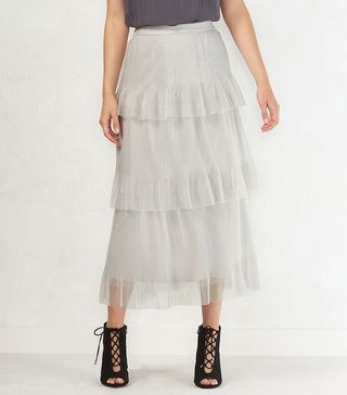 LC Lauren Conrad + Tiered Tulle Midi Skirt