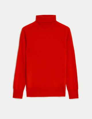 Marks And Spencer + Pure Cashmere Roll Neck Jumper