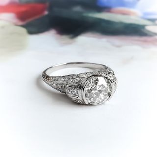 Etsy + Art Deco 1.53ctw Old European Cut Diamond Vintage Engagement Ring