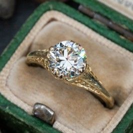 Vintage + Diamond Filigree Engagement Ring