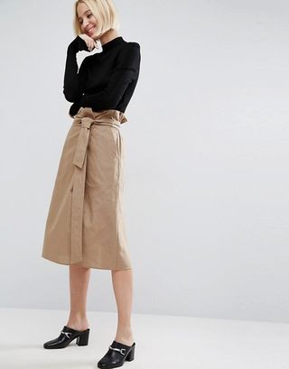 ASOS + Midi Skirt With Belt Detail