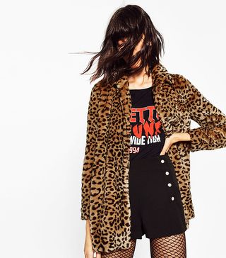 Zara + Leopard Faux Fur Coat