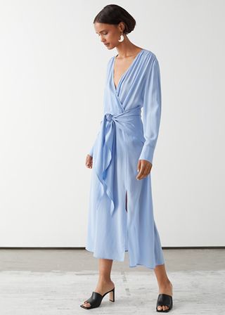 & Other Stories + Scarf Tie Flowy Midi Dress