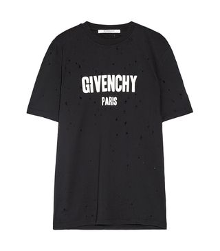 Givenchy + Distressed Printed Cotton-Jersey T-Shirt