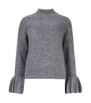 M&S Collection + Funnel Neck Fluted Sleeve Jumper
