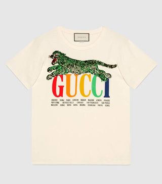 Gucci + T-Shirt With Gucci Cities and Tiger