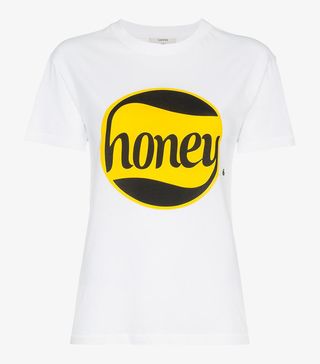 Ganni + Honey Print Cotton T-Shirt