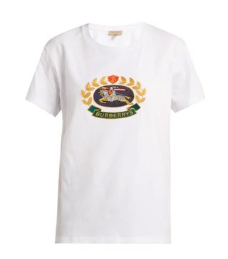 Burberry + Gully Crest and Logo-Embroidered Cotton T-Shirt