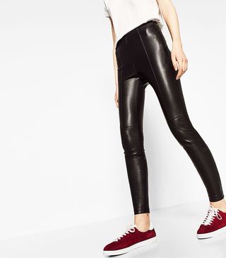 Zara + Leather Effect Leggings