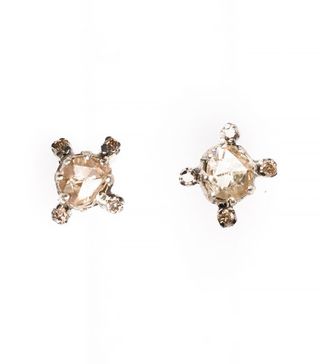 The Woods + Faceted Round Diamond Studs