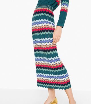 Uterqüe + Stripe Knit Skirt