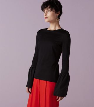 Finery + Florence Flute-Sleeve Jersey Top