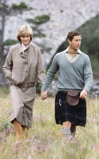 Princess Diana and Prince Charles in the countryside