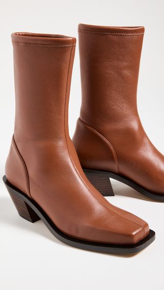 Jonathan Simkhai + Livvy Vegan Leather Square Toe Heel Boots