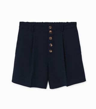 Mango + Buttoned High-Waist Shorts