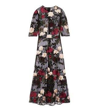 Ganni + Simmons Embroidered Tulle Maxi Dress