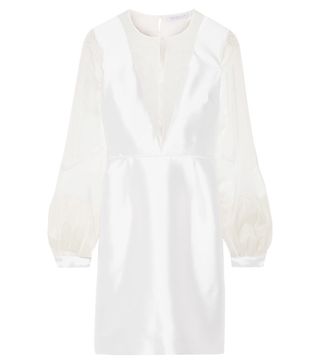Gabriela Hearst + Henrietta Organza-Paneled Silk and Wool-Blend Mini Dress
