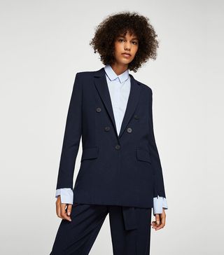 Mango + Pinstripe Suit Blazer