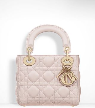 Dior + Mini Lady Dior Bag in Rose Poudre Lambskin