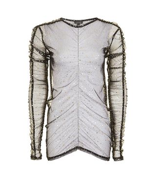 Topshop + Gold Star Metallic Ruched Top