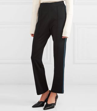 Ganni + Rogers Metallic-Trimmed Stretch-Jersey Track Pants