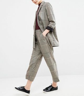 Monki + Tailored Oversized Check Blazer