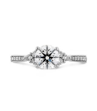 Hearts on Fire + Felicity Queen Anne Engagement Ring-Diamond Band