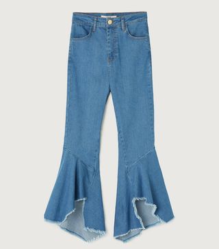Uterque + Asymmetric Bell Bottom Jeans