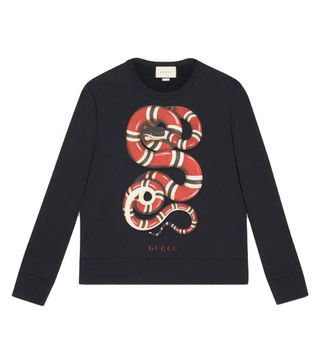 Gucci + Cotton Sweatshirt With Snake Print