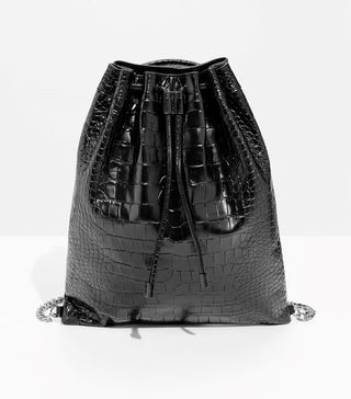 & Other Stories + Leather Croco Backpack