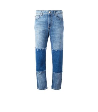 Love Moschino + Patchwork Frayed Jeans