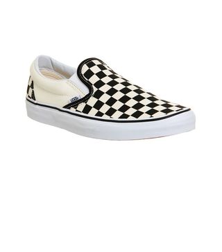 Vans + Classic Slip On Shoes Black White Check